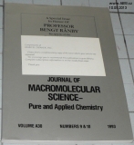 JOURNAL OF MACROMOLECULAR SCIENCE - PURE AND APPLIED CHEMISTRY - NUMBERS 9 & 10