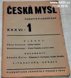 ČESKÁ MYSL - ČASOPIS FILOSOFICKÝ č.1/XXXVI/1942