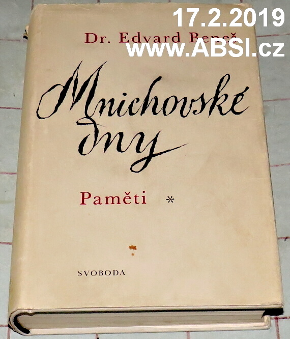 MNICHOVSKÉ DNY - PAMĚTI