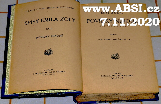 POVÍDKY NINONĚ - SPISY EMILA ZOLY XXIV.