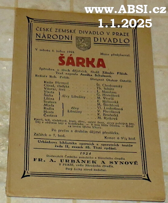 ŠÁRKA - ZPĚVOHRA O TŘECH DĚJSTVÍCH