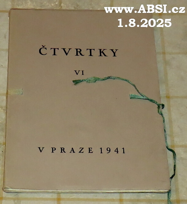 ČTVRTKY VI. - VZPOMÍNKY KROUŽKU PŘÁTEL PROF. PhDr. c.h.c. JANA VOBORNÍKA A MALÍŘE ADOLFA KAŠPARA - s podpisy
