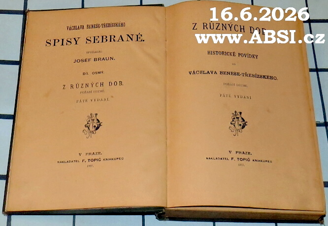 Z RŮZNÝCH DOB - HISTORICKÉ POVÍDKY - POŘADÍ DFEVÁTÉ