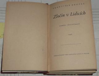ZLOČIN V LIDICÍCH - ROMÁN - SKUTEČNOST