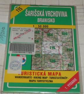 ŠARIŠSKÁ VRCHOVINA BRANISKO 1 : 50 000 
