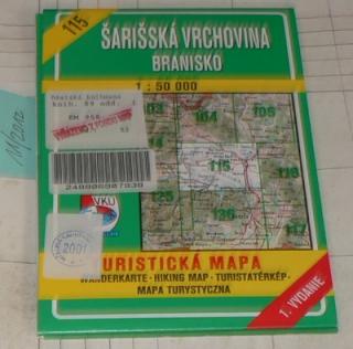 ŠARIŠSKÁ VRCHOVINA - BRANISKO 1 : 50 000