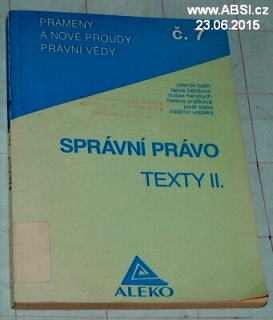 SPRÁVNÍ PRÁVO - TEXTY II.