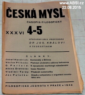 ČESKÁ MYSL - ČASOPIS FILOSOFICKÝ č. 4-5/XXXVI/1942
