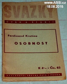 OSOBNOST - SVAZKY ÚVAH A STUDIÍ číslo 83