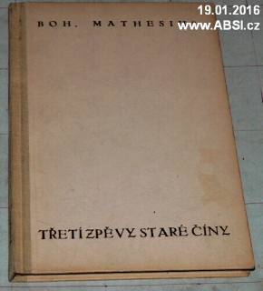 TŘETÍ ZPĚVY STARÉ ČÍNY