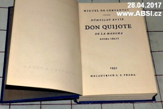 DŮMYSLNÝ RYTÍŘ DON QUIJOTE DA LA MANCHA - KNIHA TŘETÍ