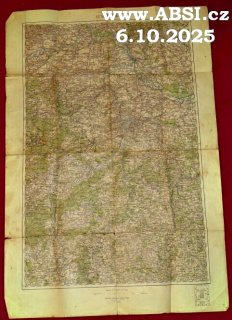 PRAHA A ŠIRŠÍ OKOLÍ  1:200 000 - VOJENSKÁ MAPA