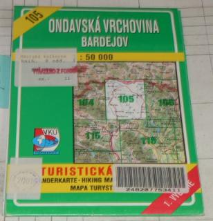 ONDAVSKÁ VRCHOVINA - BARDĚJOV 1 : 50 000 